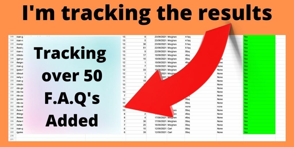 tracking the results from f.a.q. schema