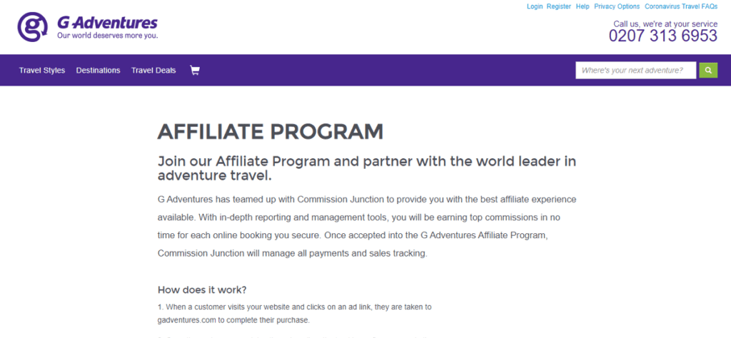 G Adventures affiliate program